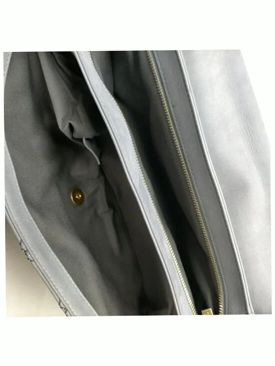 Authentic Chanel Quilted Flap Clutch Gray Lambskin Gold Chain CC Shoulder Bag - Picture 13 of 16